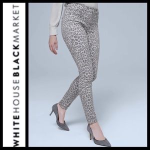 NWT WHBM High Rise Leopard Skinny Jeans